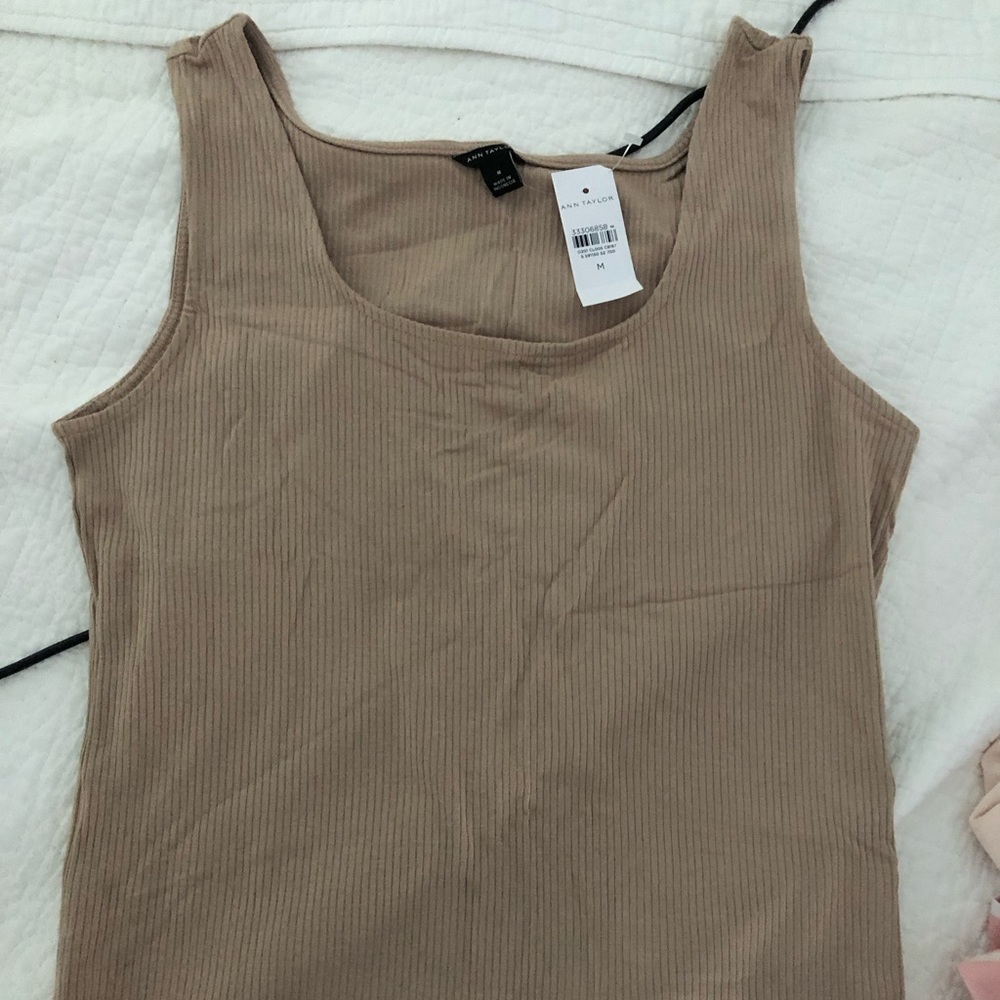 Size medium ribbed tan cotton tank